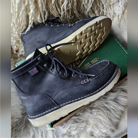 DANNER Bull Run Moc Toe 6" Black Steel Toe size 7.5 shoes boots lace up - Picture 2 of 6